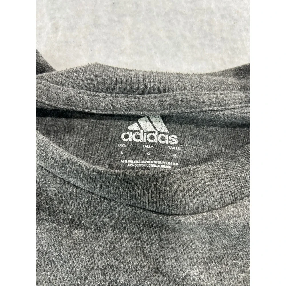 Adidas Mens Graphic T-Shirt Large Gray Heather Short Sleeve Mountain Logo Tee